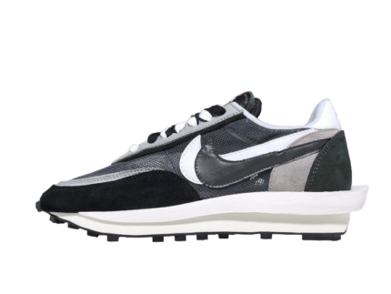 The Nike LD Waffle sacai Black - BV0073-001 combines two iconic silhouettes, the LDV and Waffle Racer, into one unique design. Featuring a black nylon upper with suede and leather overlays, this sneaker stands out with its double tongues, swooshes, and midsoles. The sleek black colorway makes it versatile for any outfit, blending sporty aesthetics with modern style. Key Features Double-layered design Black nylon upper with suede and leather overlays Dual tongues for added comfort Iconic double Swooshes on the sides Foam midsole with a split design Waffle-patterned rubber outsole for grip Versatile black colorway Comfortable and lightweight construction Limited edition collaboration with sacai Durable materials for long-lasting wear